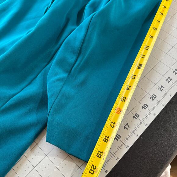 Vintage 80s Power Dressing Jacket! Teal Blazer w/ Epic Shoulder Pads (M/L) - Picture 11 of 14